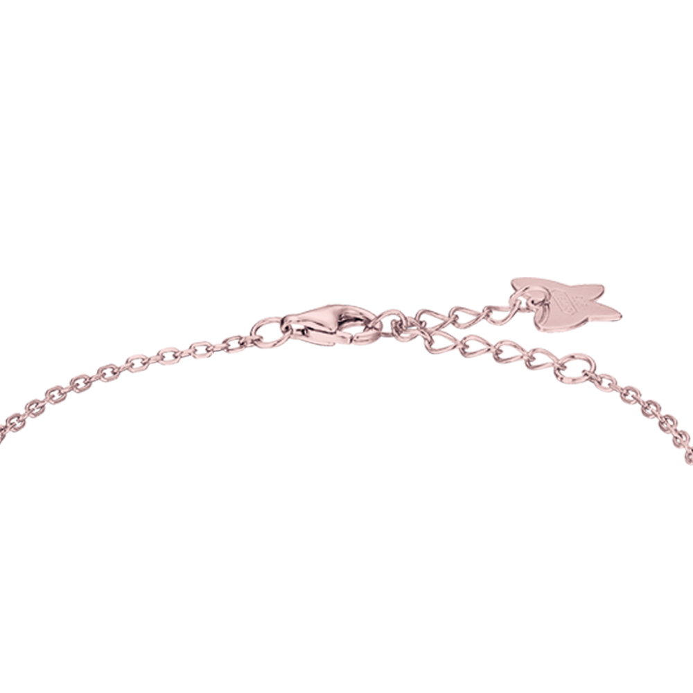 BRACCIALE IN ARGENTO IP ROSE CON CUORI CON CRISTALLI BIANCHI Melitea