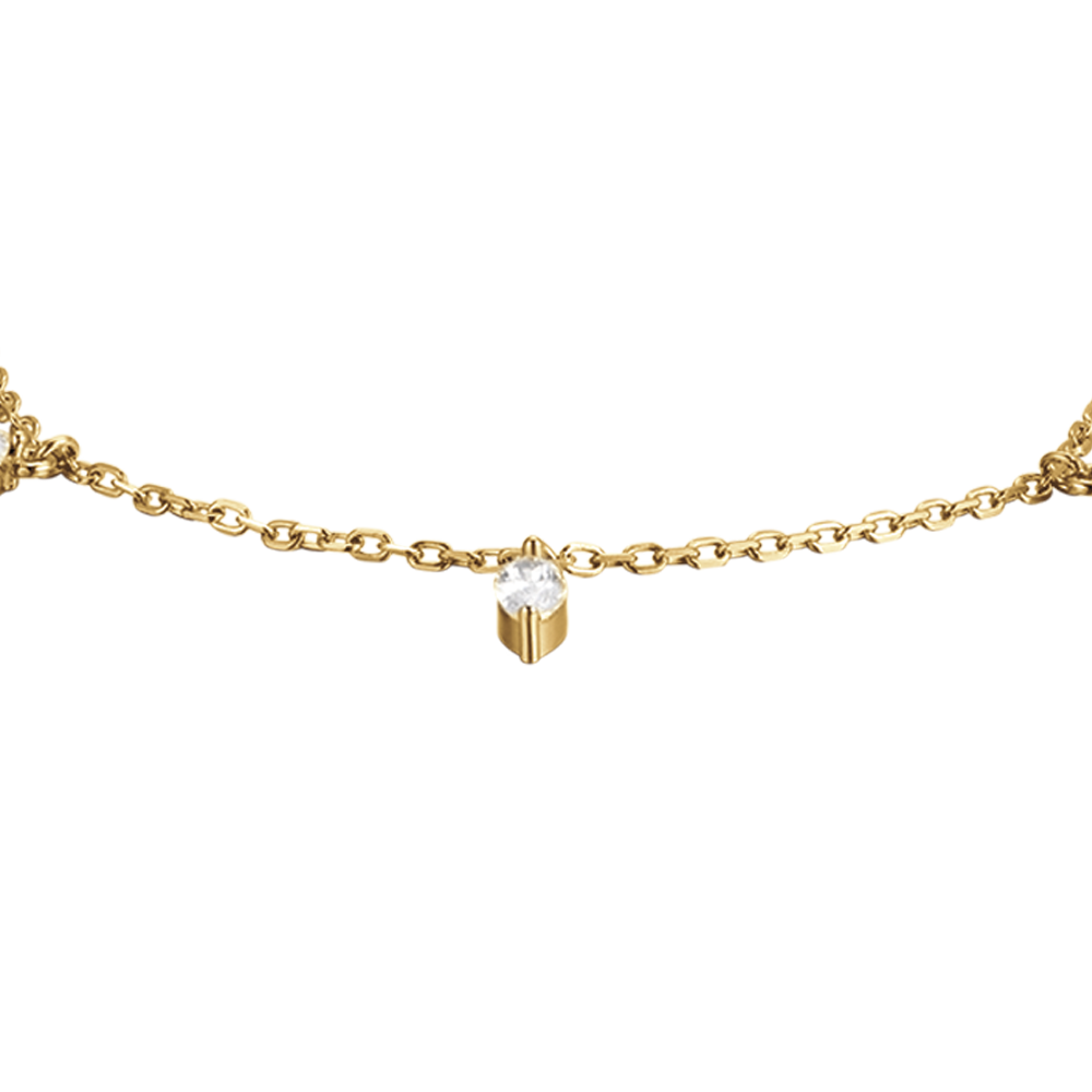 BRACCIALE IN ARGENTO IP GOLD CON ZIRCONI BIANCHI Melitea