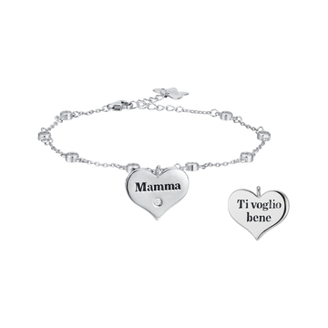 BRACCIALE IN ARGENTO CON CUORE MAMMA TI VOGLIO BENE Melitea