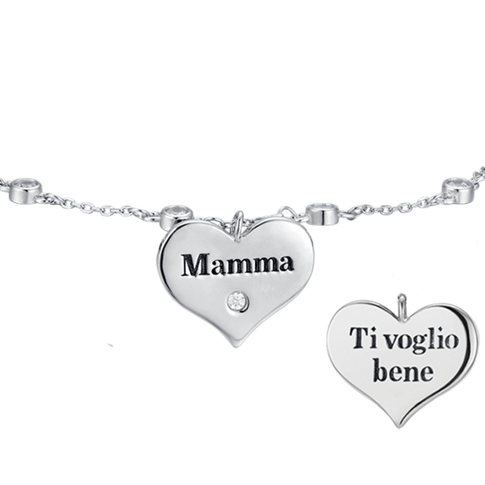 BRACCIALE IN ARGENTO CON CUORE MAMMA TI VOGLIO BENE Melitea