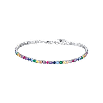 BRACCIALE TENNIS IN ARGENTO CON ZIRCONI MULTICOLOR Melitea