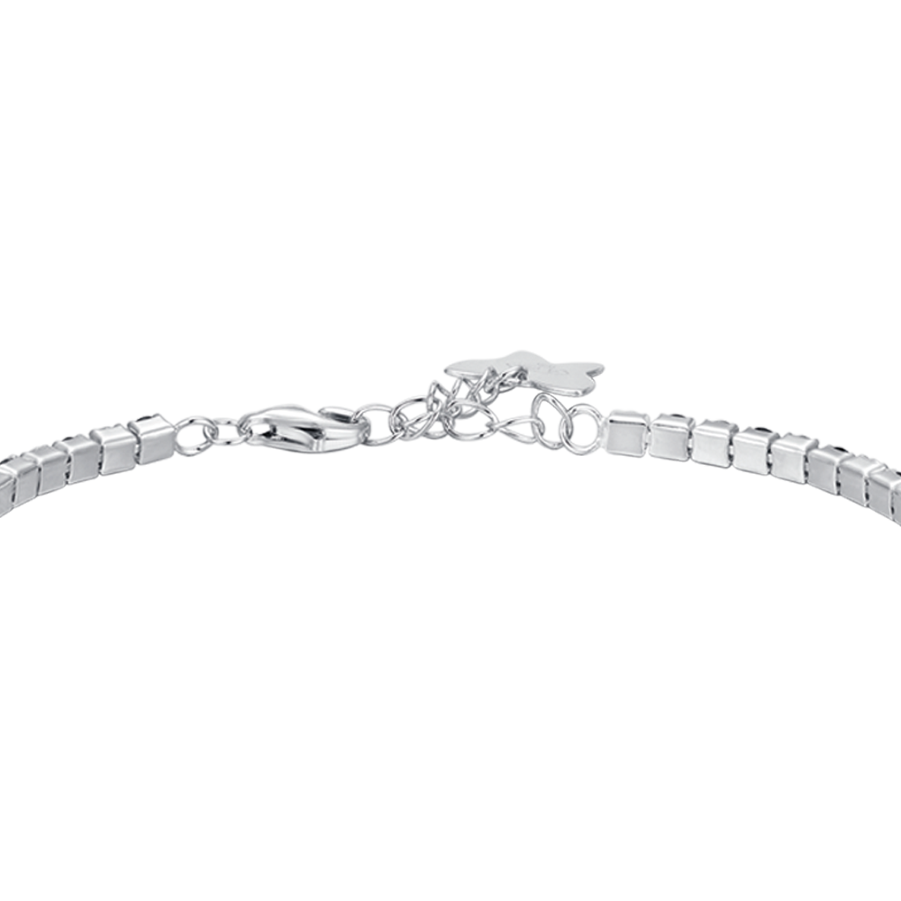 BRACCIALE TENNIS IN ARGENTO CON ZIRCONI BIANCHI E BLU Melitea