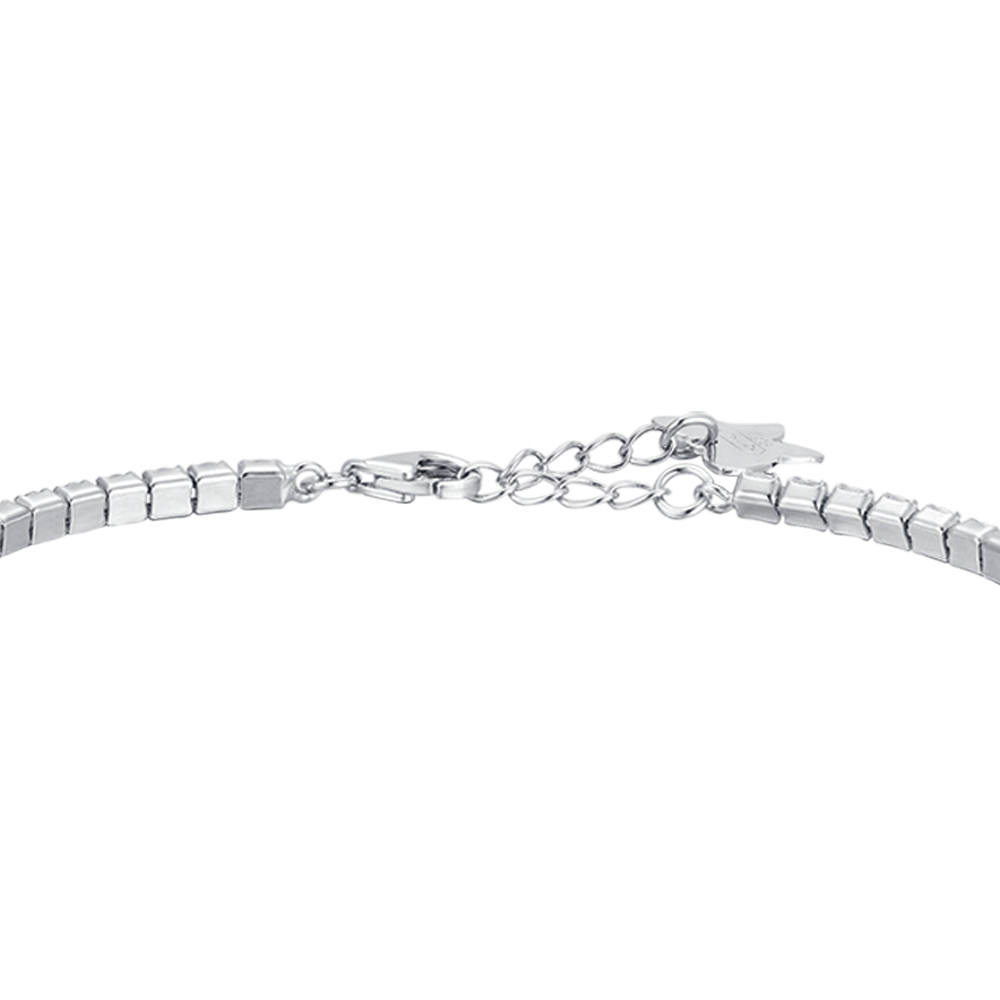 BRACCIALE TENNIS IN ARGENTO CON ZIRCONI BIANCHI E CUORE BLU Melitea