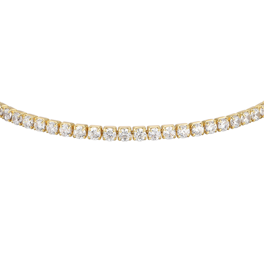 BRACCIALE TENNIS IN ARGENTO IP GOLD CON ZIRCONI BIANCHI Melitea