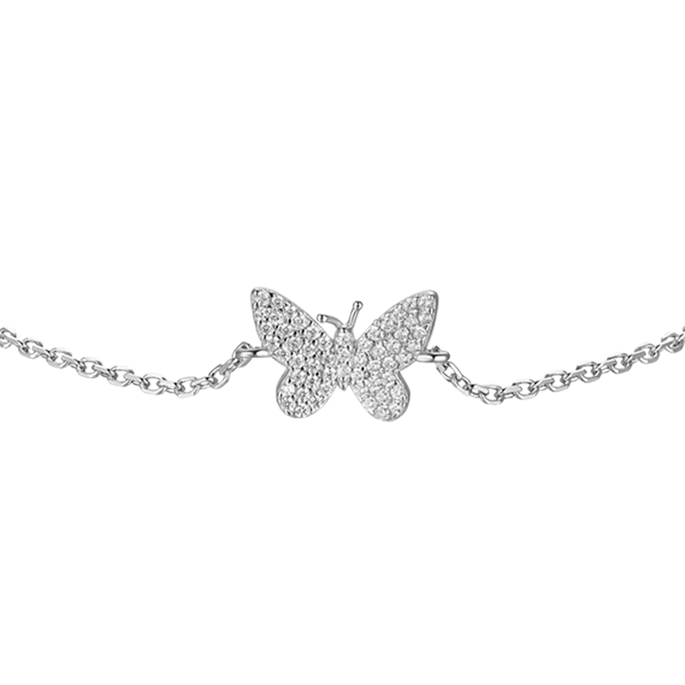 BRACCIALE DONNA IN ARGENTO CON FARFALLA CON ZIRCONI BIANCHI Melitea