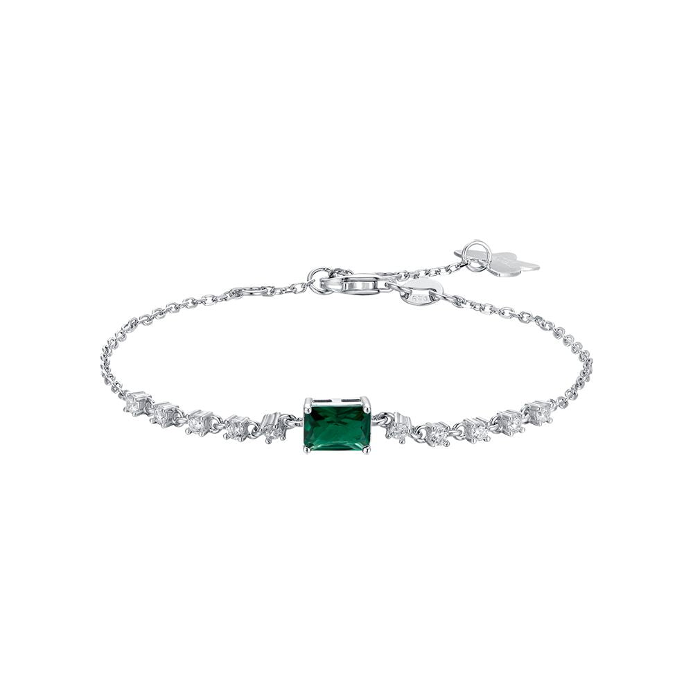 BRACCIALE DONNA IN ARGENTO CON ZIRCONI VERDI E BIANCHI Melitea