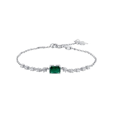 BRACCIALE DONNA IN ARGENTO CON ZIRCONI VERDI E BIANCHI Melitea