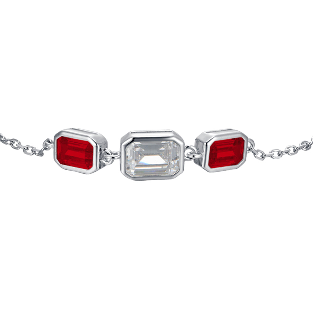 BRACCIALE DONNA IN ARGENTO CON ZIRCONI ROSSI E BIANCHI Melitea