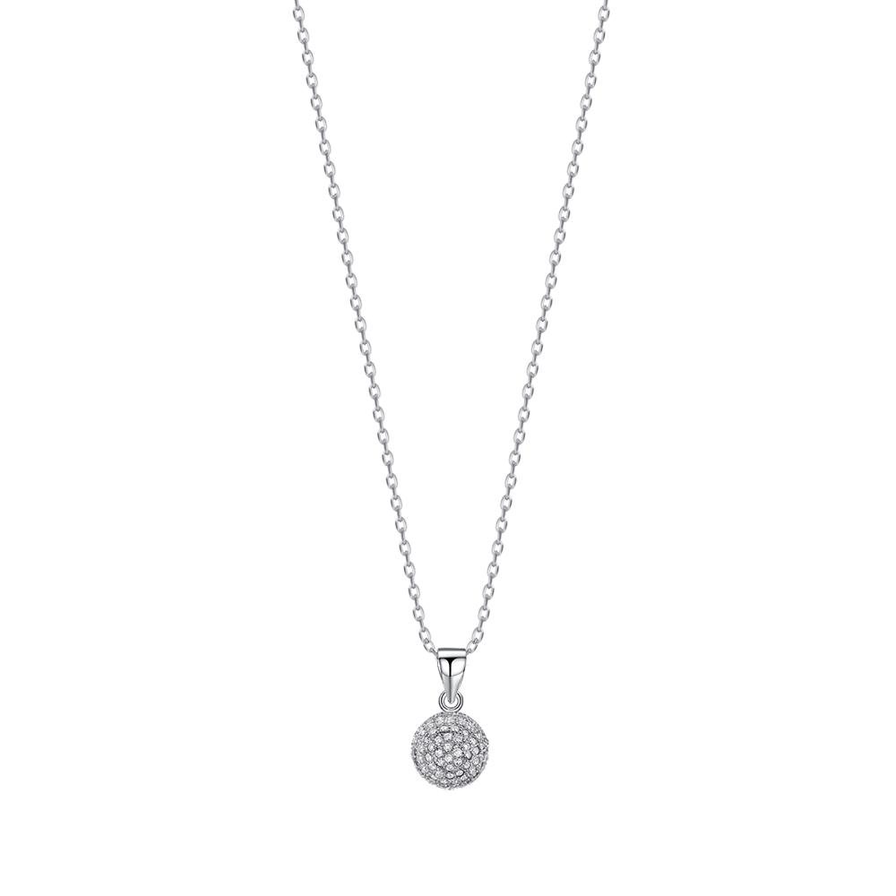 Collana in argento con sfera e zirconi Melitea