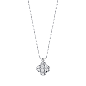 Collana in argento con fiore punto luce e zirconi Melitea