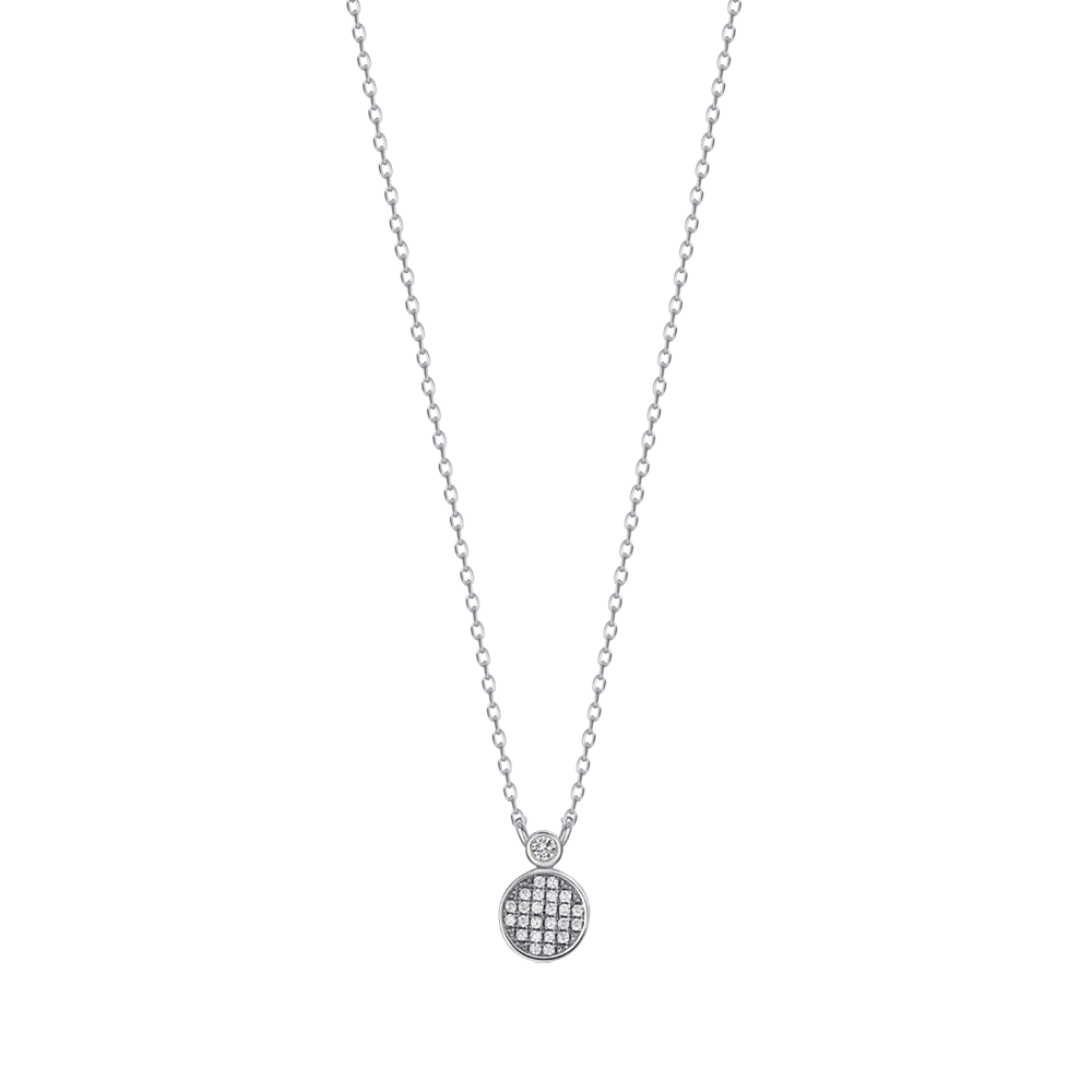 Collana in argento con cercio  punto luce e zirconi Melitea