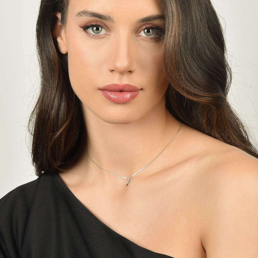 Collana in argento con cercio  punto luce e zirconi Melitea