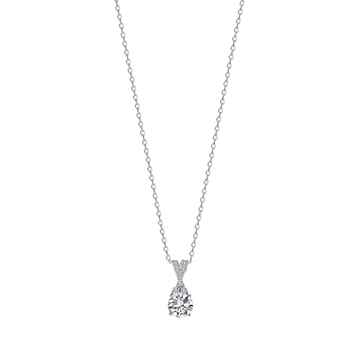 Collana in argento con punto luce e zirconi Melitea
