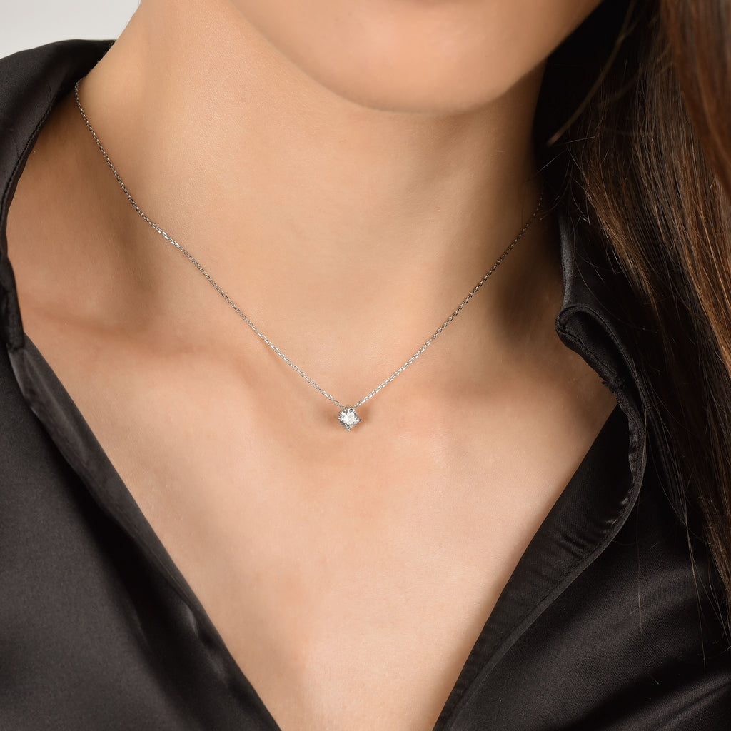 COLLANA IN ARGENTO CON ZIRCONE BIANCO Melitea