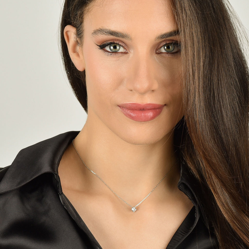 COLLANA IN ARGENTO CON ZIRCONE BIANCO Melitea