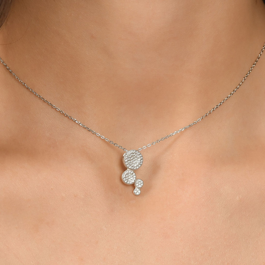COLLANA IN ARGENTO CON CIONDOLO DI ZIRCONI Melitea