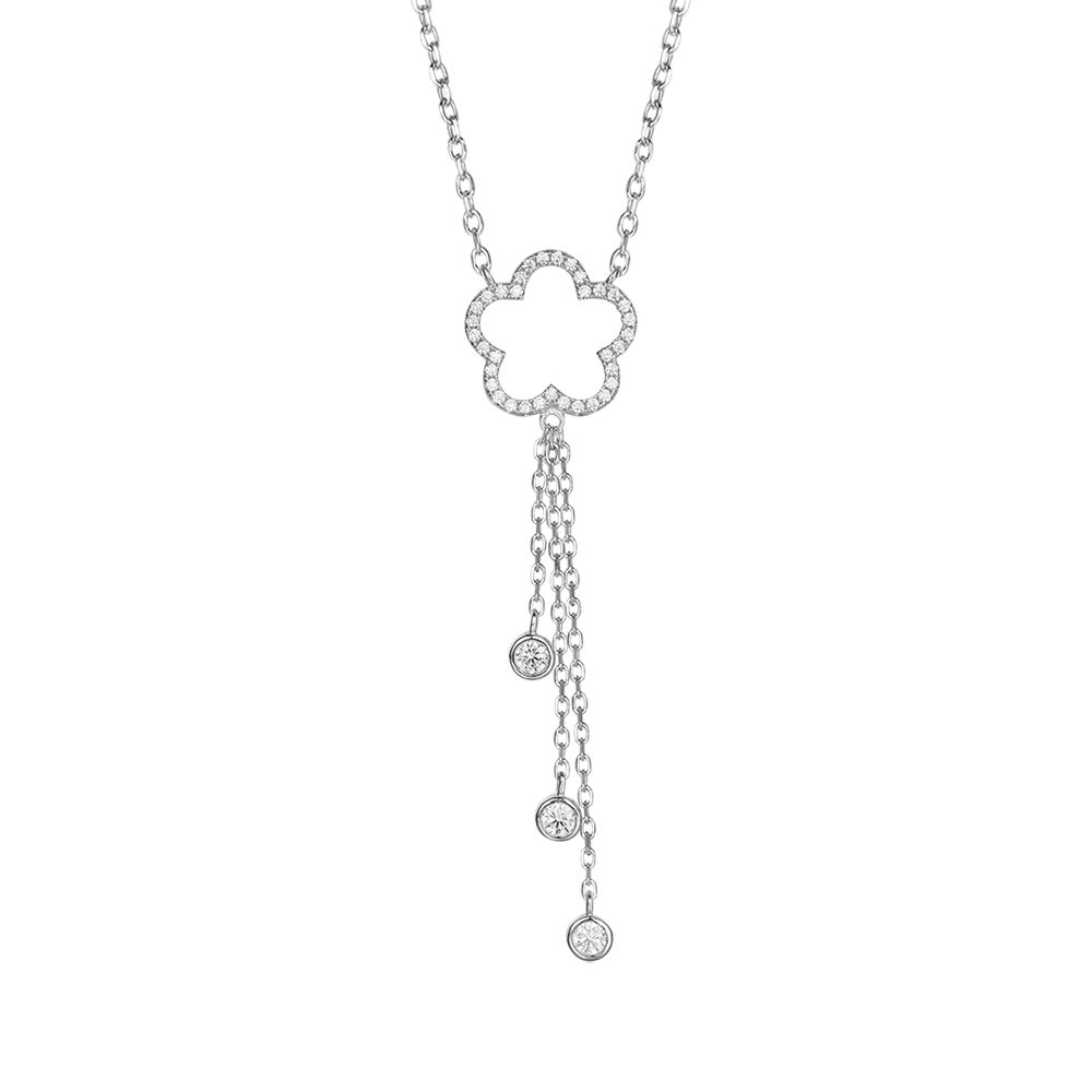 COLLANA IN ARGENTO CON FIORI TRAFORATI Melitea