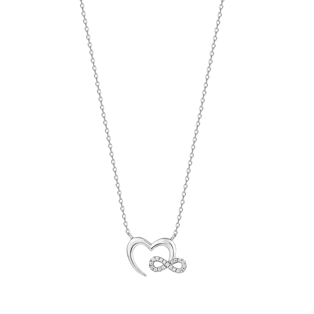 COLLANA IN ARGENTO CON CUORE E INFINITO Melitea