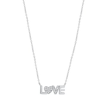 COLLANA IN ARGENTO LOVE CON CRISTALLI BIANCHI Melitea