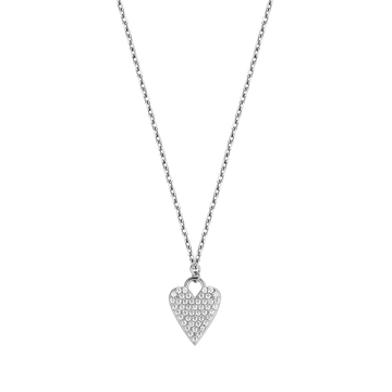 COLLANA IN ARGENTO CON CUORE CON CRISTALLI  BIANCHI Melitea