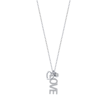 COLLANA IN ARGENTO LOVE CON CRISTALLI BIANCHI Melitea