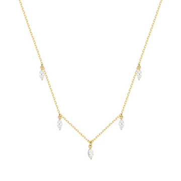 COLLANA IN ARGENTO IP GOLD CON ZIRCONI BIANCHI Melitea