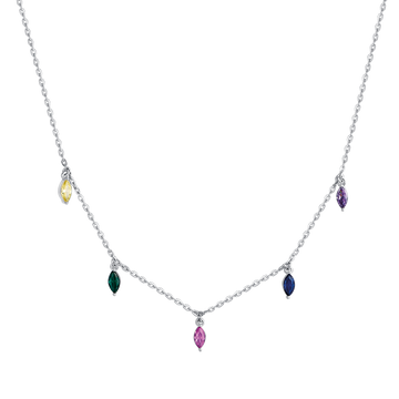 COLLANA IN ARGENTO CON ZIRCONI MULTICOLOR Melitea