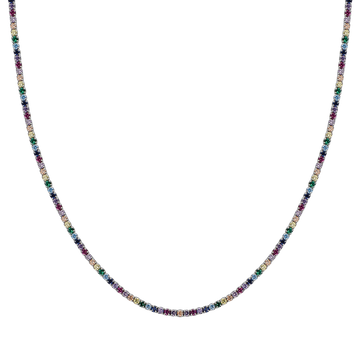 COLLANA TENNIS IN ARGENTO CON ZIRCONI MULTICOLOR Melitea