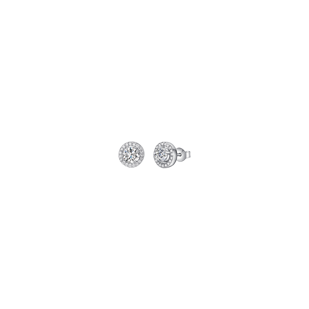 Orecchini in argento con cristalli colorati e zircone Melitea