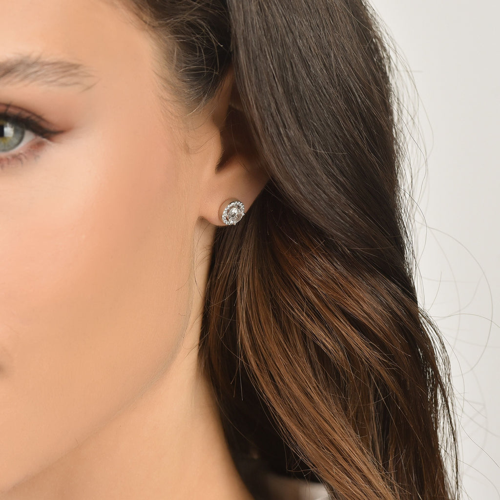 Orecchini in argento con cristalli colorati e zircone Melitea