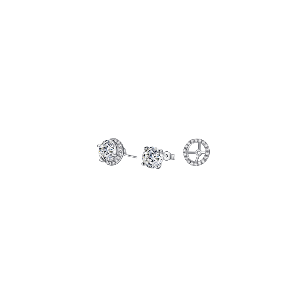 Orecchini in argento con cristalli colorati e zircone Melitea