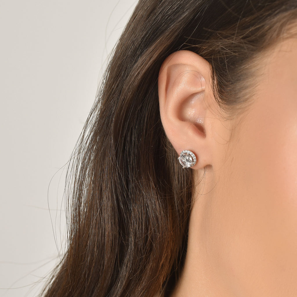 Orecchini in argento con cristalli colorati e zircone Melitea