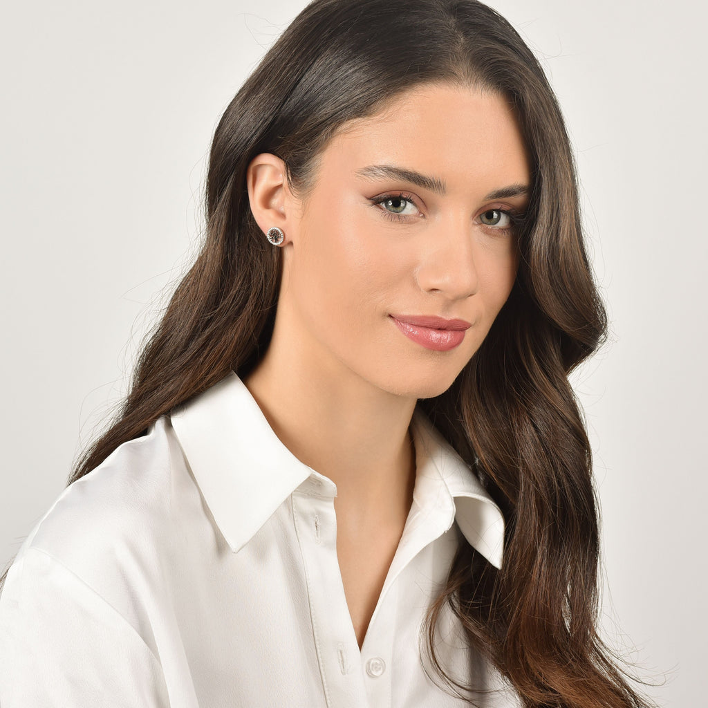 ORECCHINI IN ARGENTO CON ALBERO DELLA VITA CON CRISTALLI BIANCHI Melitea