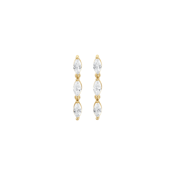 ORECCHINI IN ARGENTO IP GOLD CON ZIRCONI BIANCHI Melitea