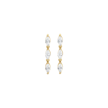 ORECCHINI IN ARGENTO IP GOLD CON ZIRCONI BIANCHI Melitea