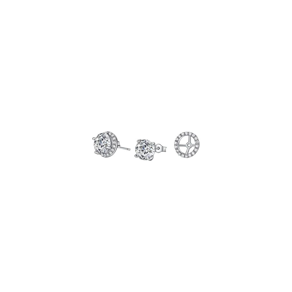 Orecchini in argento con cristalli colorati e zircone Melitea