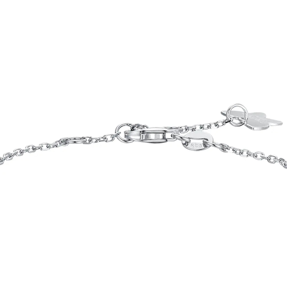 WOMAN'S SILVER BRACELET WITH GREEN AND WHITE ZIRCONES Melitea