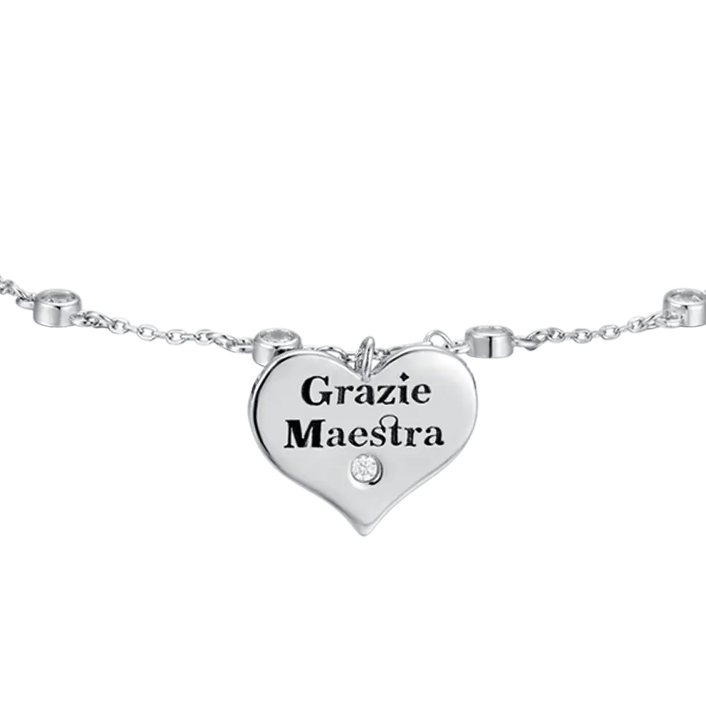 SILVER BRACELET WITH HEART THANKSGIVING MAESTRA Melitea