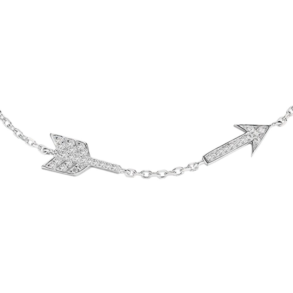 SILVER BRACELET WITH ARROW WITH WHITE CRYSTALS Melitea