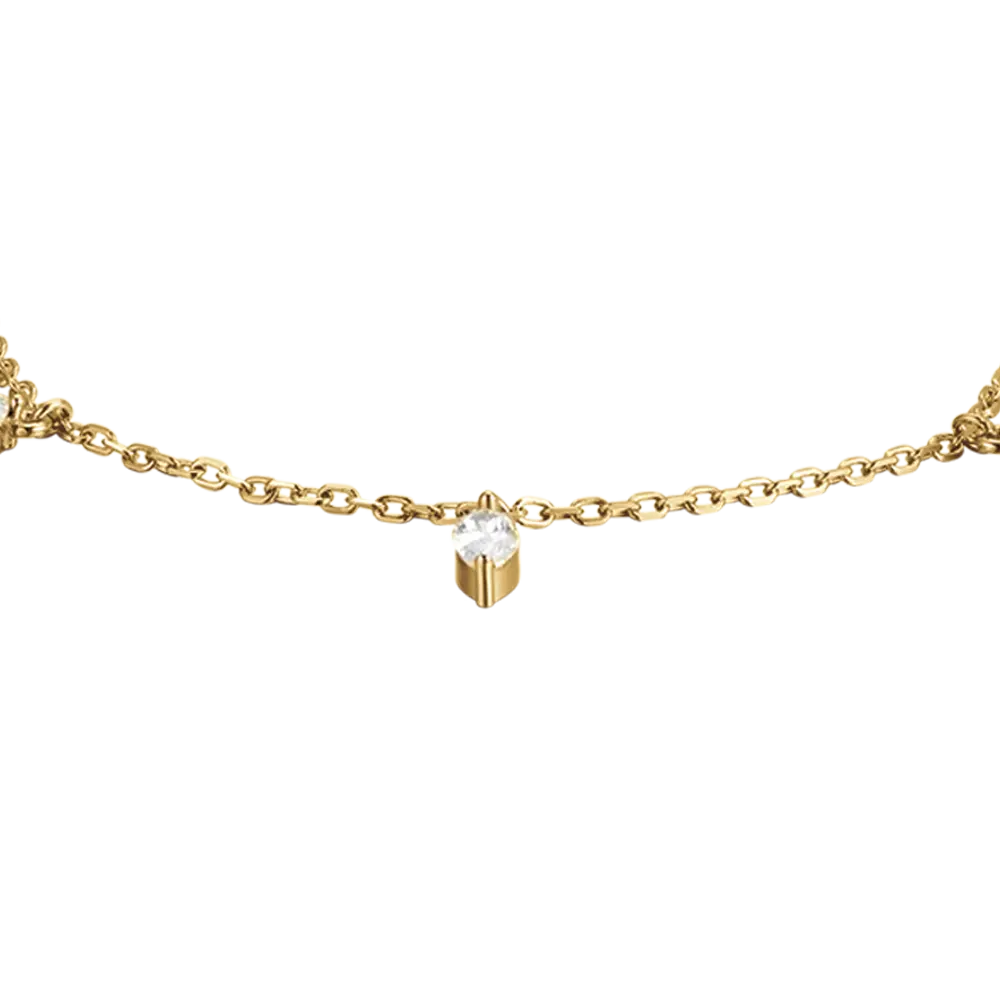 silver IP GOLD BRACELET WITH WHITE ZIRCONES Melitea