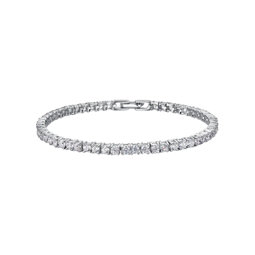 Silver tennis bracelet with Melitea crystals