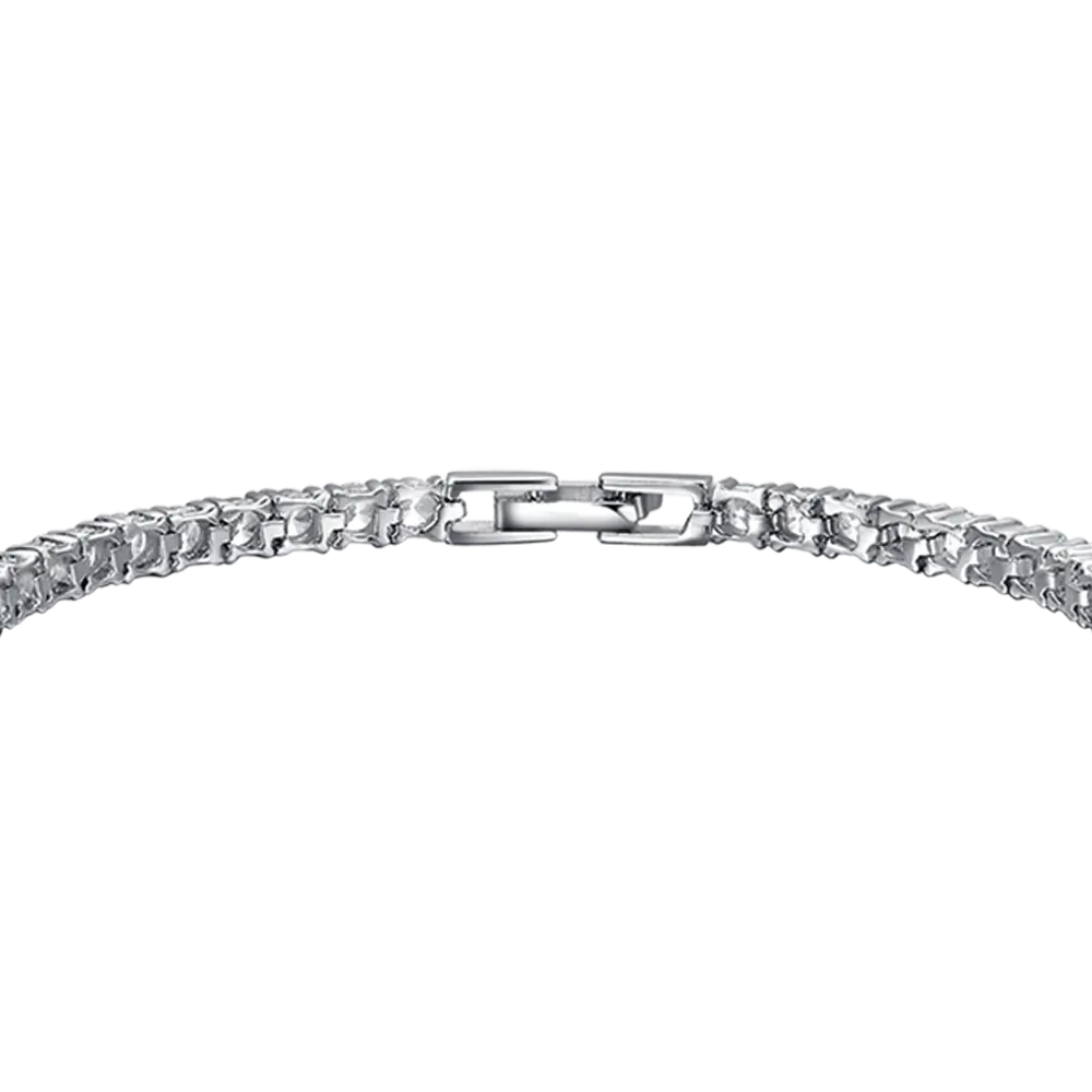 Silver tennis bracelet with Melitea crystals