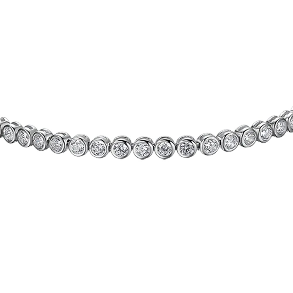 Silver tennis bracelet with Melitea round crystals