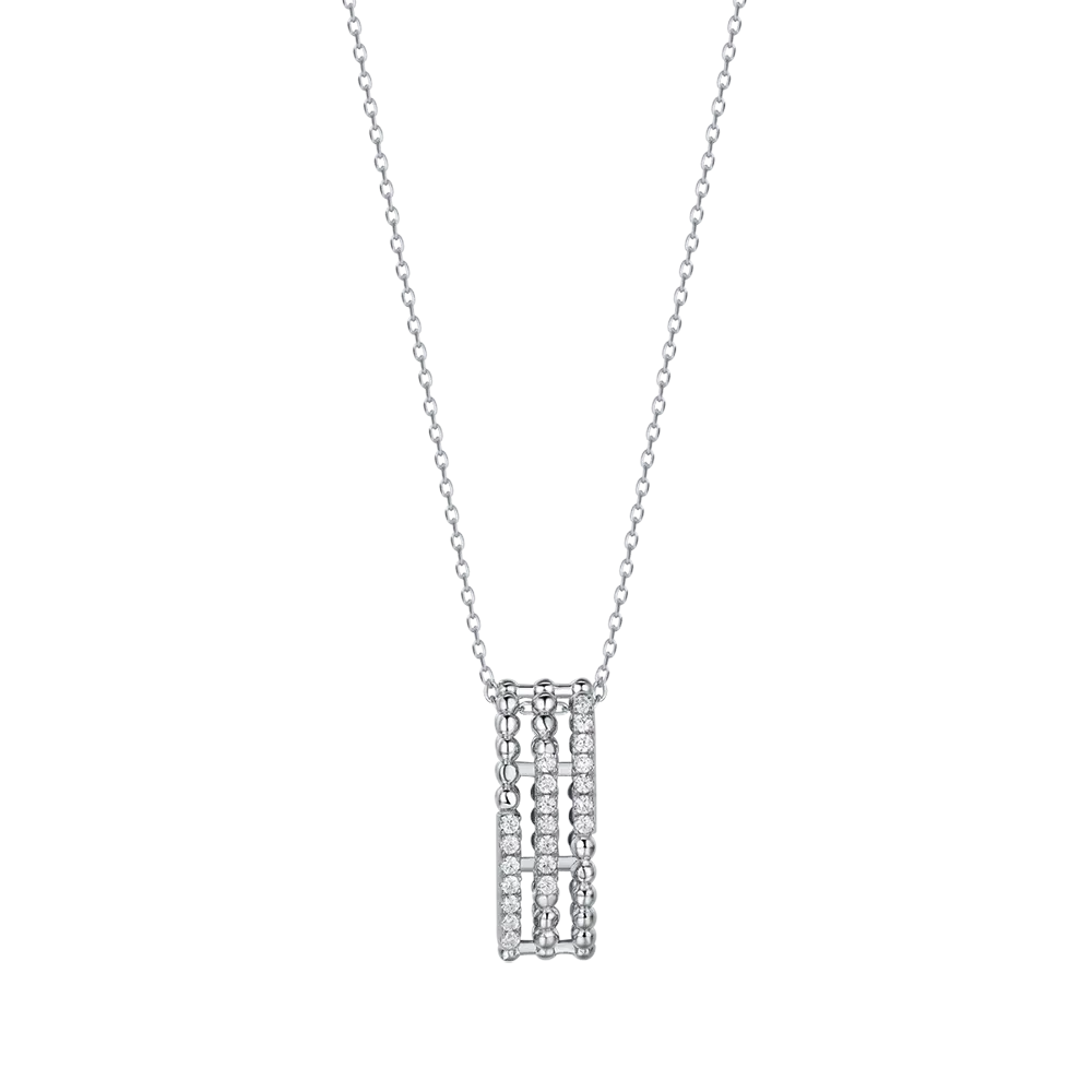 silver necklace with pendant with crystals melitea