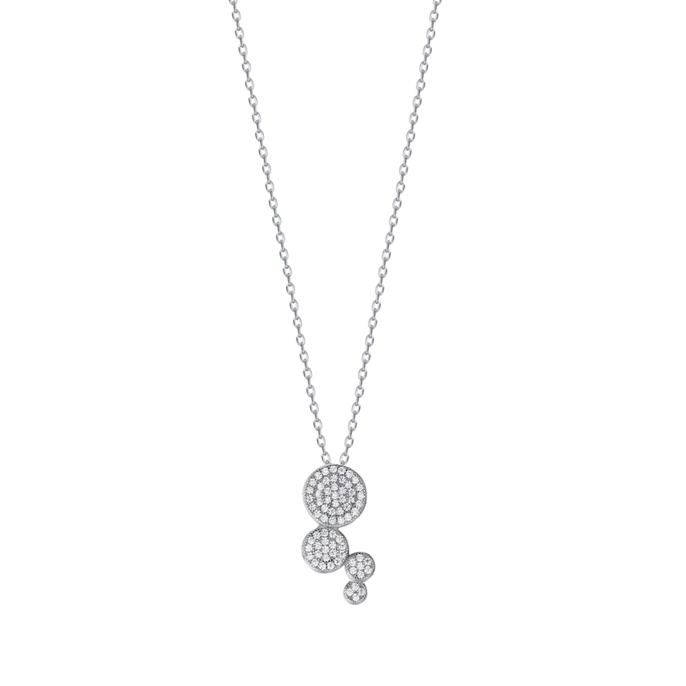 SILVER NECKLACE WITH ZIRCON PENDANT Melitea