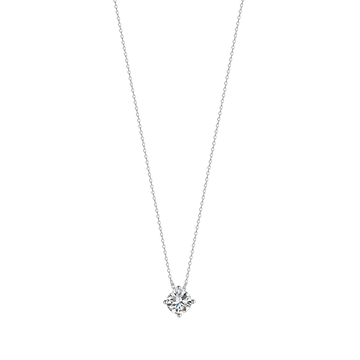 silver necklace with white zircon Melitea