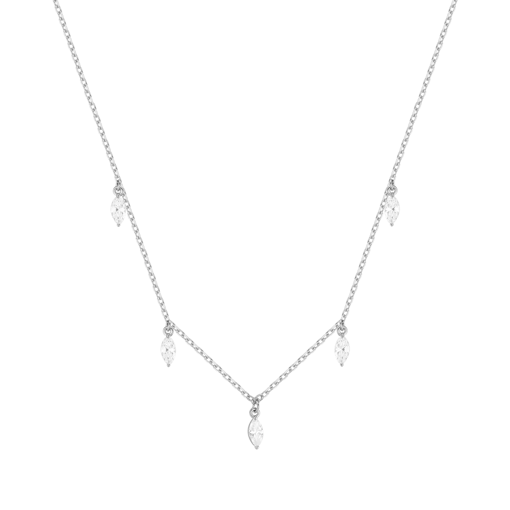 SILVER NECKLACE WITH WHITE ZIRCONES Melitea