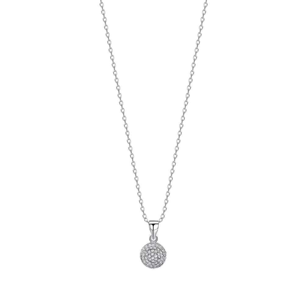 Silver necklace with sphere and cubic zirconia Melitea