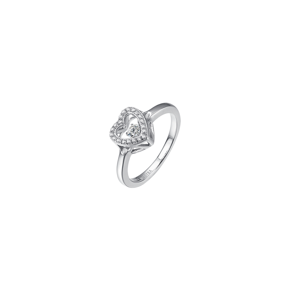 SILVER RING WITH HEART SPOT LIGHT Melitea