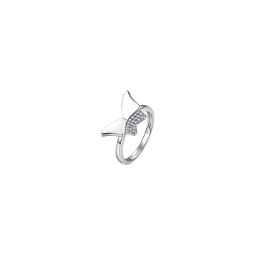 SILVER RING WITH WHITE ZIRCONES ON THE BUTTERFLY Melitea